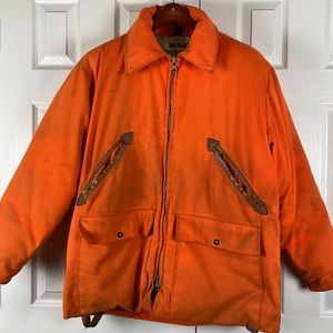 Woolrich vintage down puffer hunting jacket orange men’s L